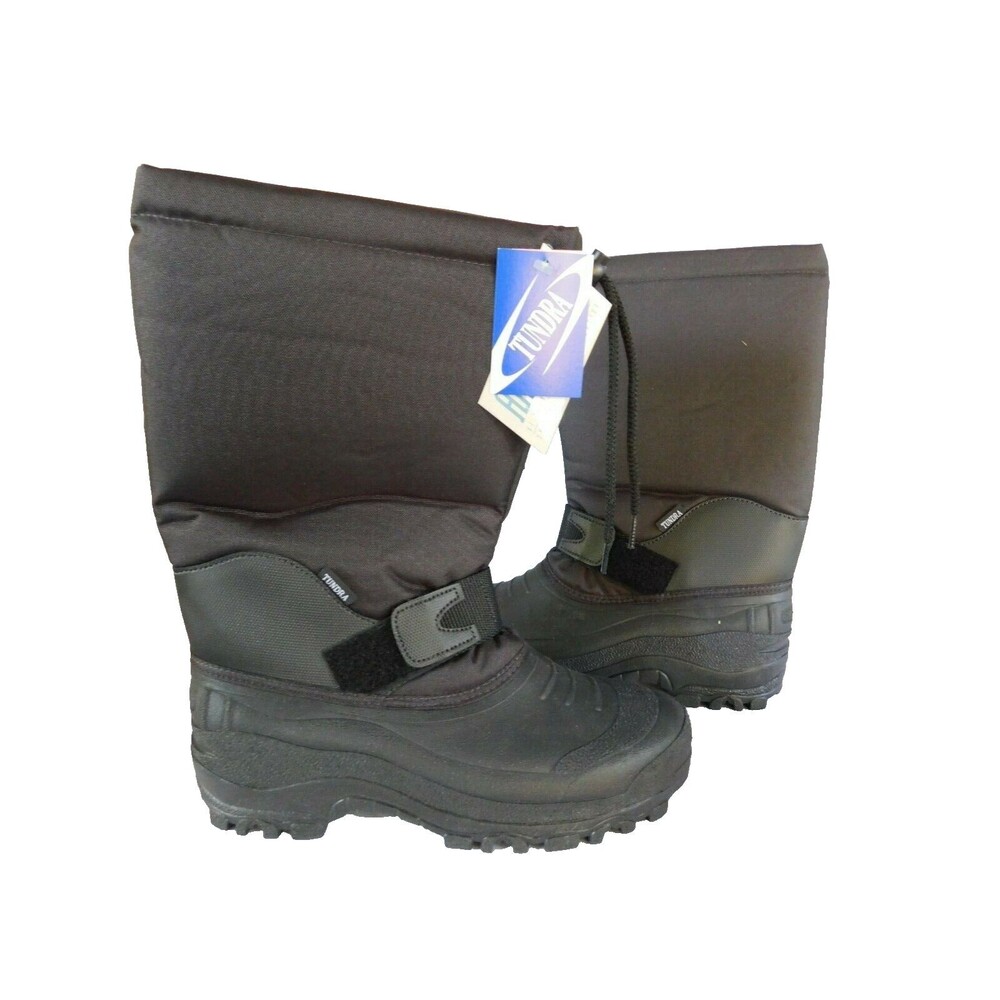 Tundra Boots Mountaineer Adjustable Pull On Snow Winter Boots Men's sz 12 Black